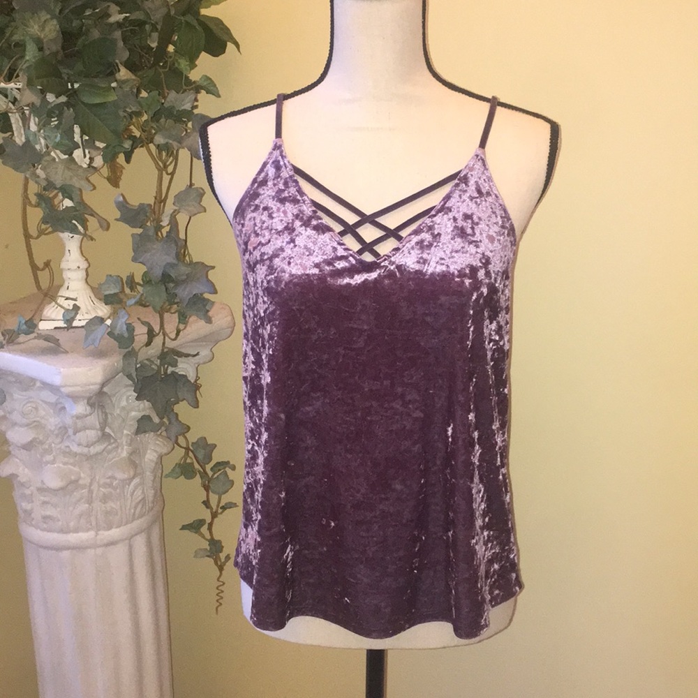 American eagle velvet purple cami